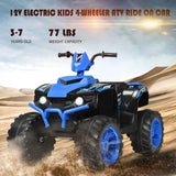 12V Kids Ride on ATV with LED Lights and Treaded Tires and LED lights-Navy