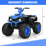 12V Kids Ride on ATV with LED Lights and Treaded Tires and LED lights-Navy