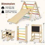 7-in-1 Toddler Climbing Toy Connected Table and Chair Set, Aged 3-8 Years Old-Natural (1 Box, Unassembled)