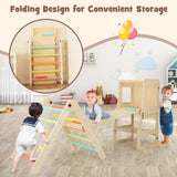 7-in-1 Toddler Climbing Toy Connected Table and Chair Set, Aged 3-8 Years Old-Natural (1 Box, Unassembled)