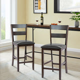 2-Pieces Upholstered Bar Stools Counter Height Chairs with PU Leather Cover