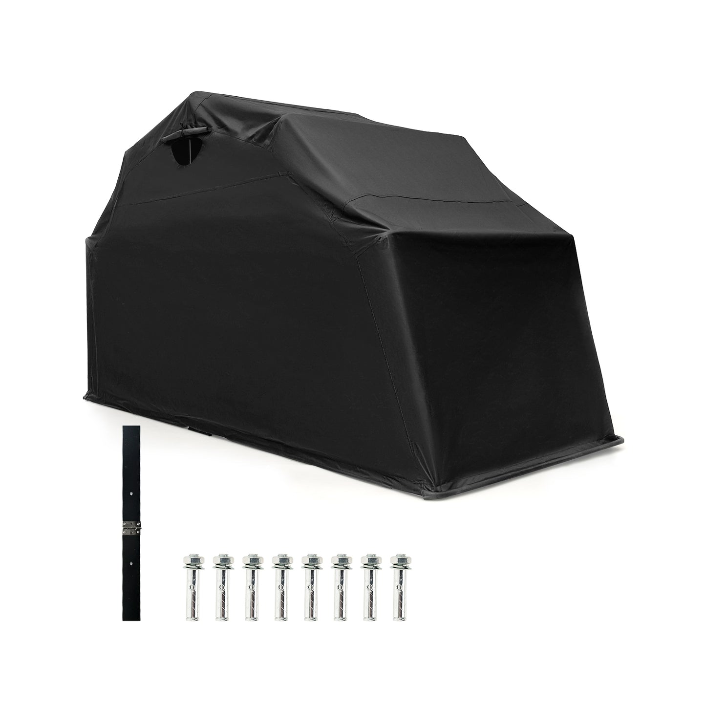 Outdoor Motorcycle Shelter Waterproof Motorbike Storage Tent with Cover-Black  (Unassembled)
