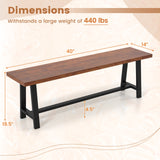 60 Inch Dining Bench 3 Person Entryway Shoe Bench with Metal Frame