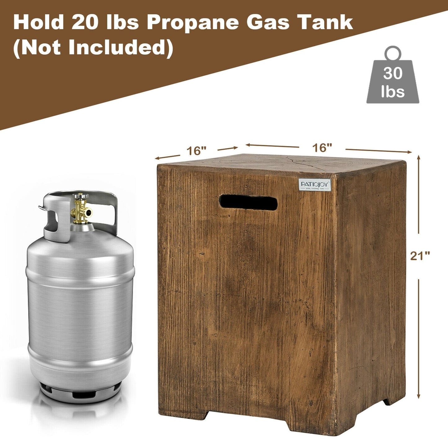 16" Outdoor Hideaway Table Cover for Standard 20 LBS Propane Tank