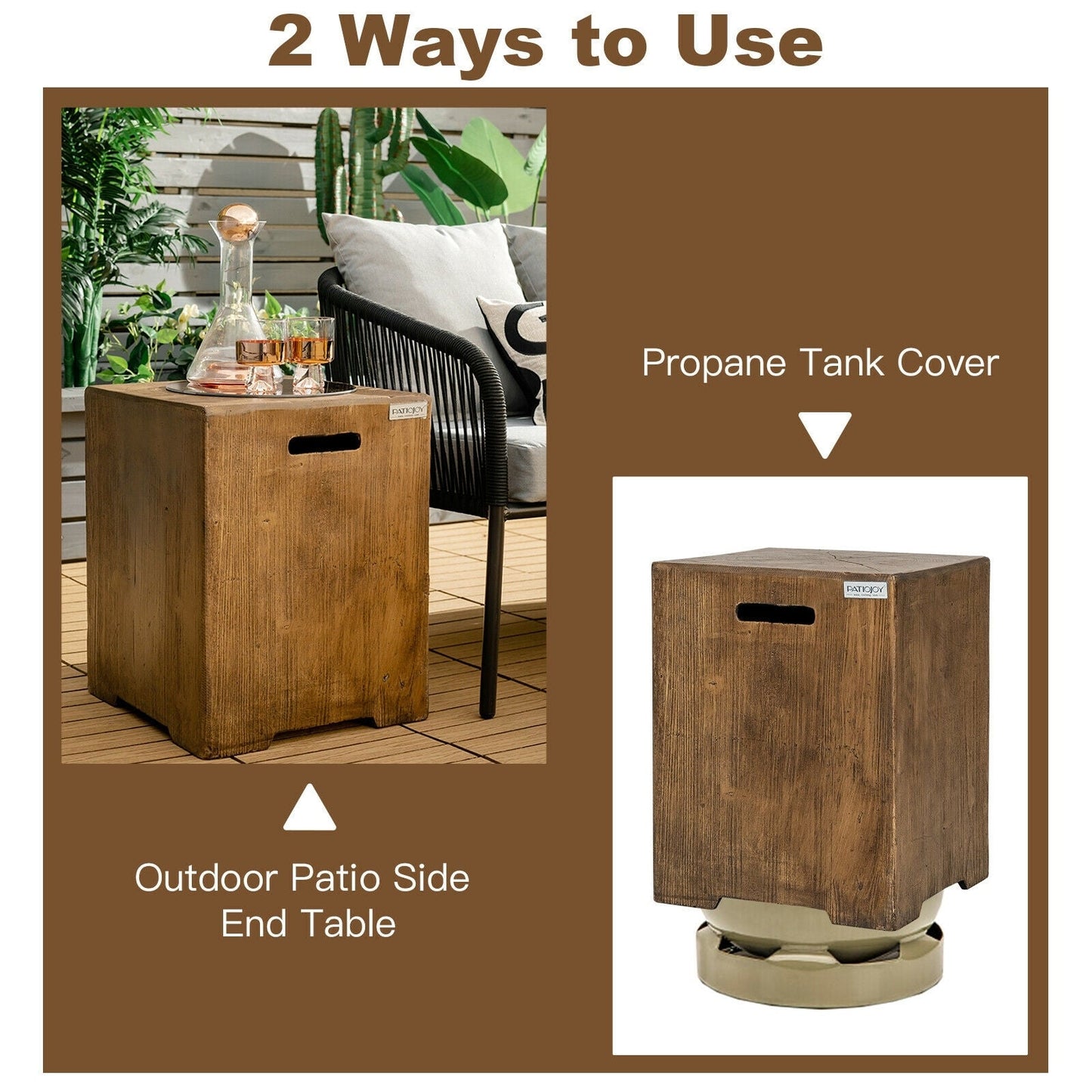 16" Outdoor Hideaway Table Cover for Standard 20 LBS Propane Tank