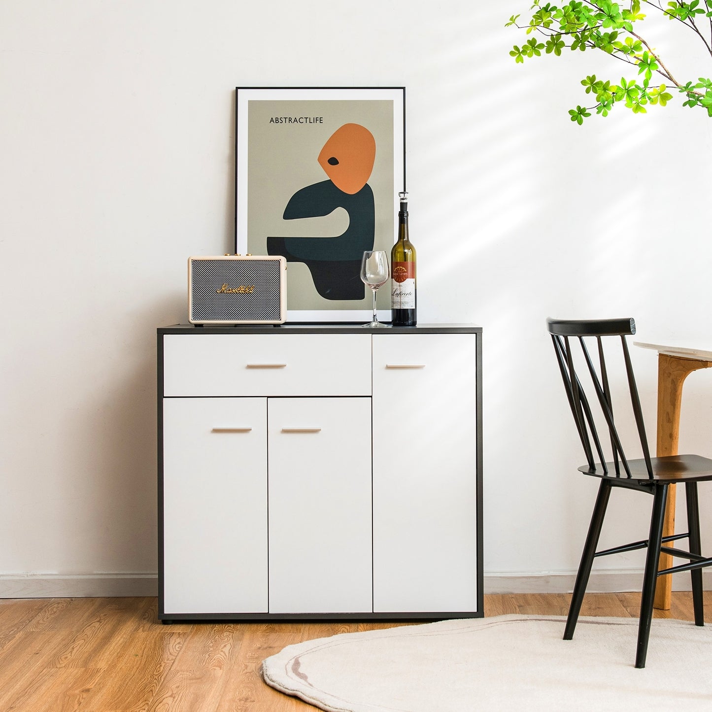 Buffet Sideboard Storage Cabinet with Spacious Table Top (Fully Assembled) (Scratch and Dent)