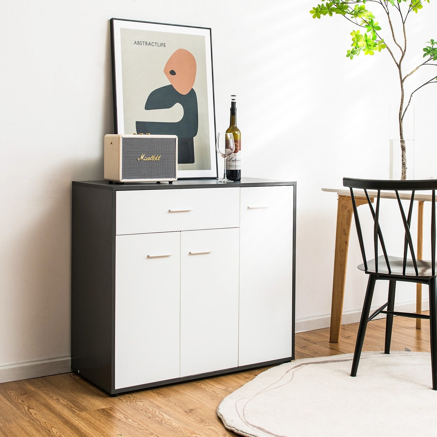 Buffet Sideboard Storage Cabinet with Spacious Table Top (Fully Assembled) (Scratch and Dent)