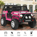 12V Kids Remote Control Electric  Ride On Truck Car with Lights and Music-Pink