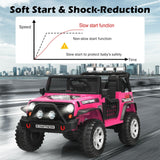 12V Kids Remote Control Electric  Ride On Truck Car with Lights and Music-Pink