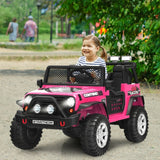 12V Kids Remote Control Electric  Ride On Truck Car with Lights and Music-Pink