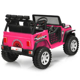 12V Kids Remote Control Electric  Ride On Truck Car with Lights and Music-Pink