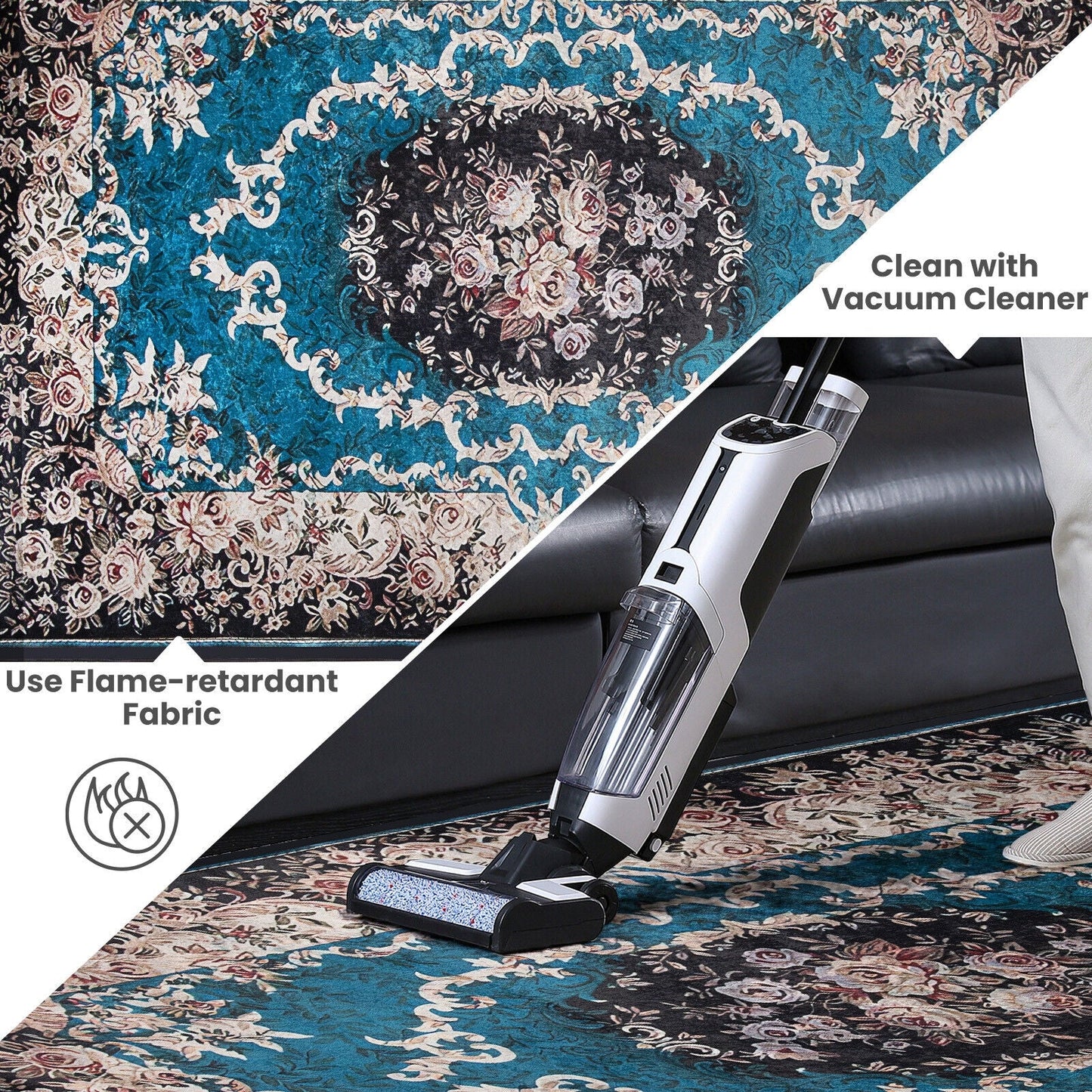 Area Rug with Non-Shedding Surface and Anti-slip Bottom-7'7" x 5'4"