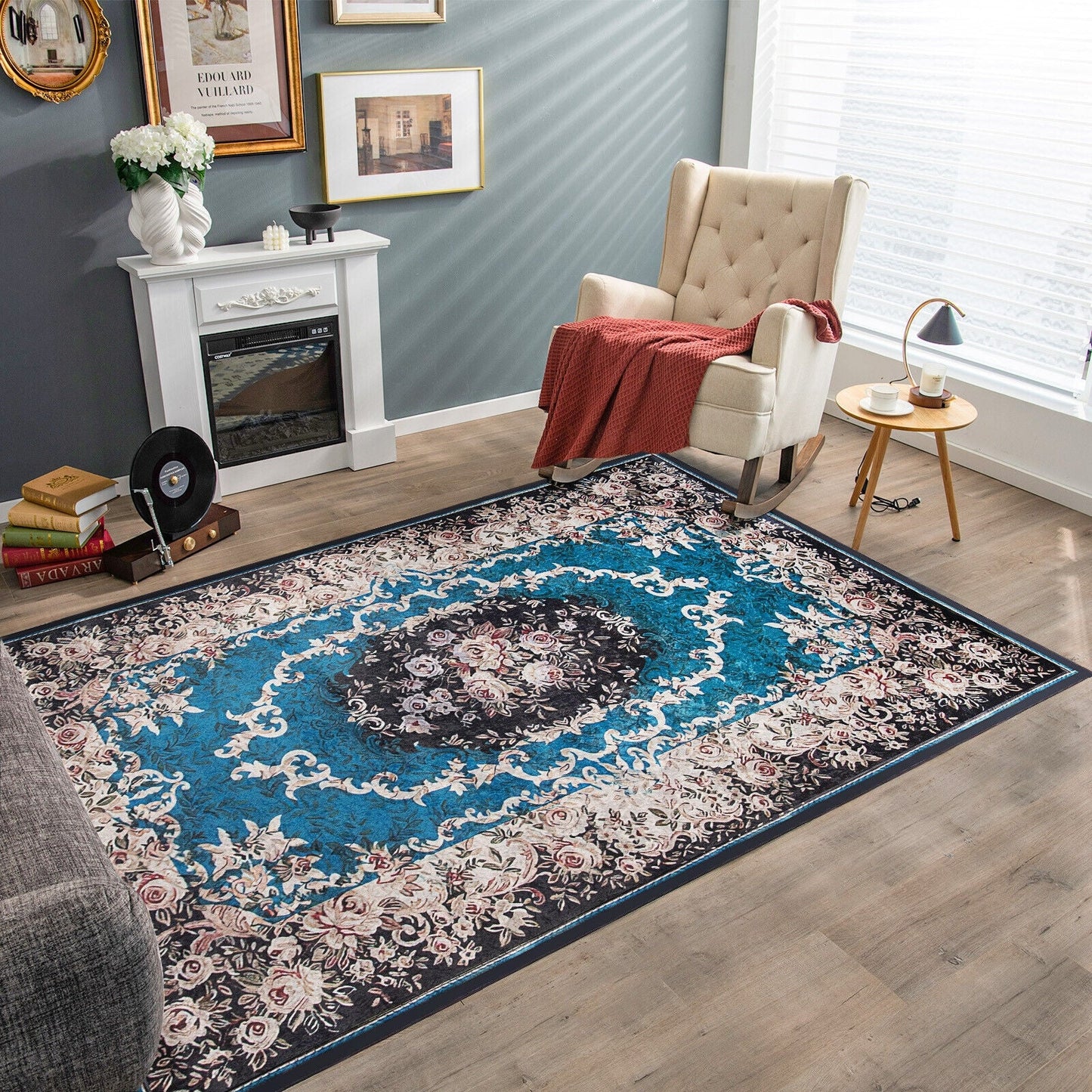 Area Rug with Non-Shedding Surface and Anti-slip Bottom-7'7" x 5'4"