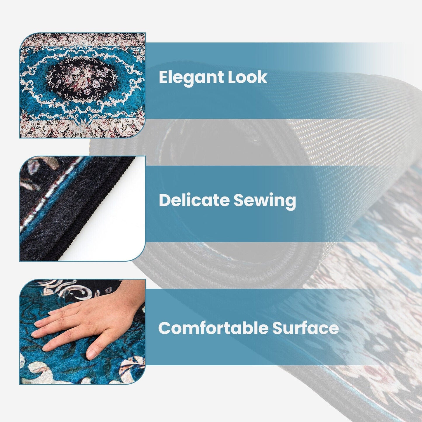 Area Rug with Non-Shedding Surface and Anti-slip Bottom-7'7" x 5'4"