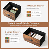 Dresser Organizer with 5 Drawers and Wooden Top-Rustic Brown