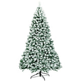 7.5 Feet Pre-Lit Premium Snow Flocked Christmas Tree with 550 Lights