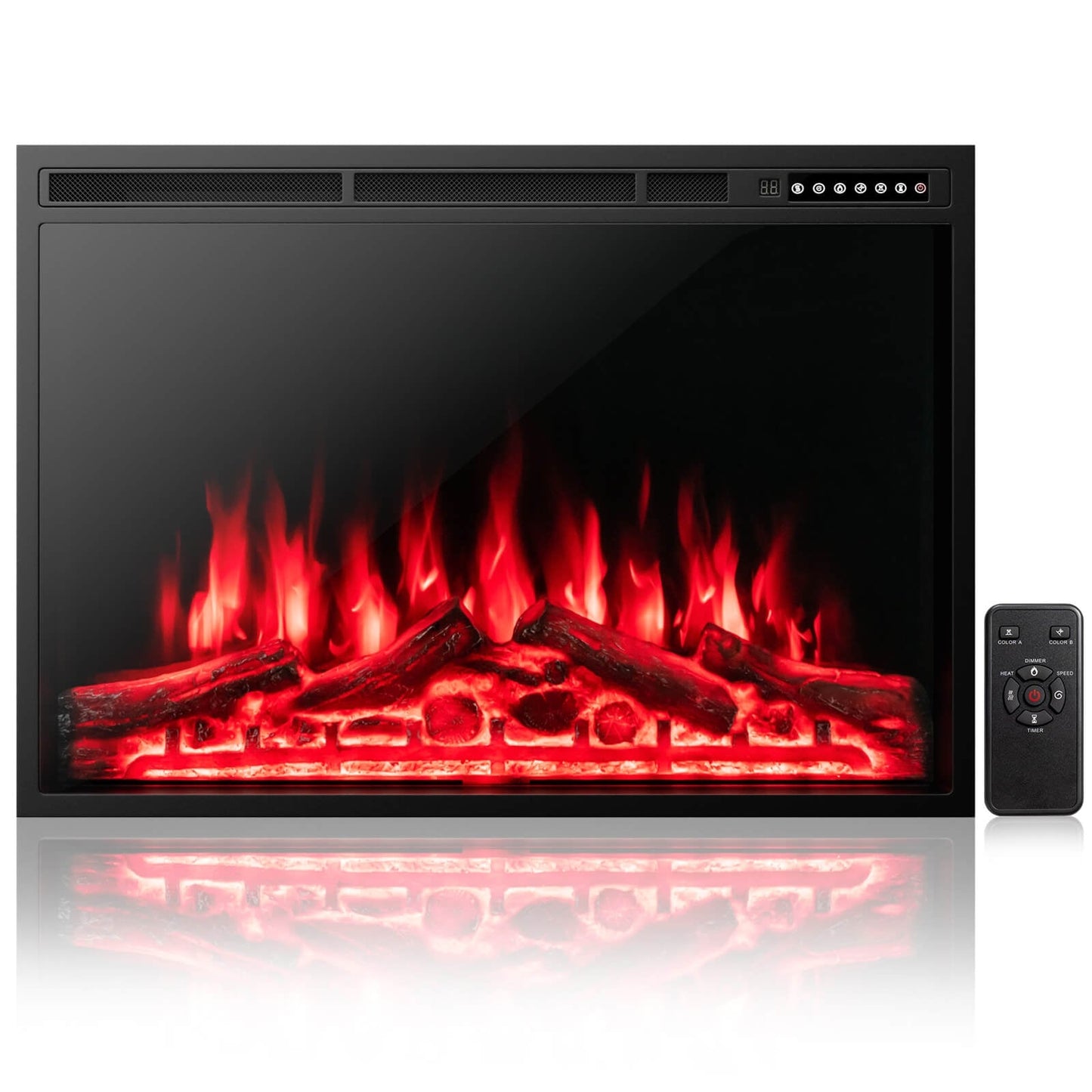37 Inch Electric Fireplace Recessed with Adjustable Flames, scratch & dent
