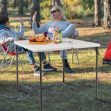 Folding Camping Table with All-Weather HDPE Tabletop and Rustproof Steel Frame-White, no box some assembly required