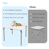 Folding Camping Table with All-Weather HDPE Tabletop and Rustproof Steel Frame-White, no box some assembly required