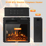 Special, 8 Inch Electric Fireplace Insert with 7-Level Adjustable Flame Brightness