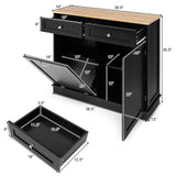 Kitchen Island Cabinet with  Shelf-Black, assembled, scratch & dent special