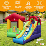 Inflatable Bounce House with Ocean Balls and 735W Air Blower, 1 Box, unassembled