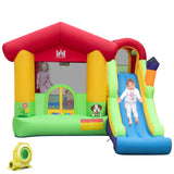 Inflatable Bounce House with Ocean Balls and 735W Air Blower, 1 Box, unassembled