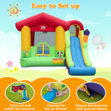 Inflatable Bounce House with Ocean Balls and 735W Air Blower, 1 Box, unassembled