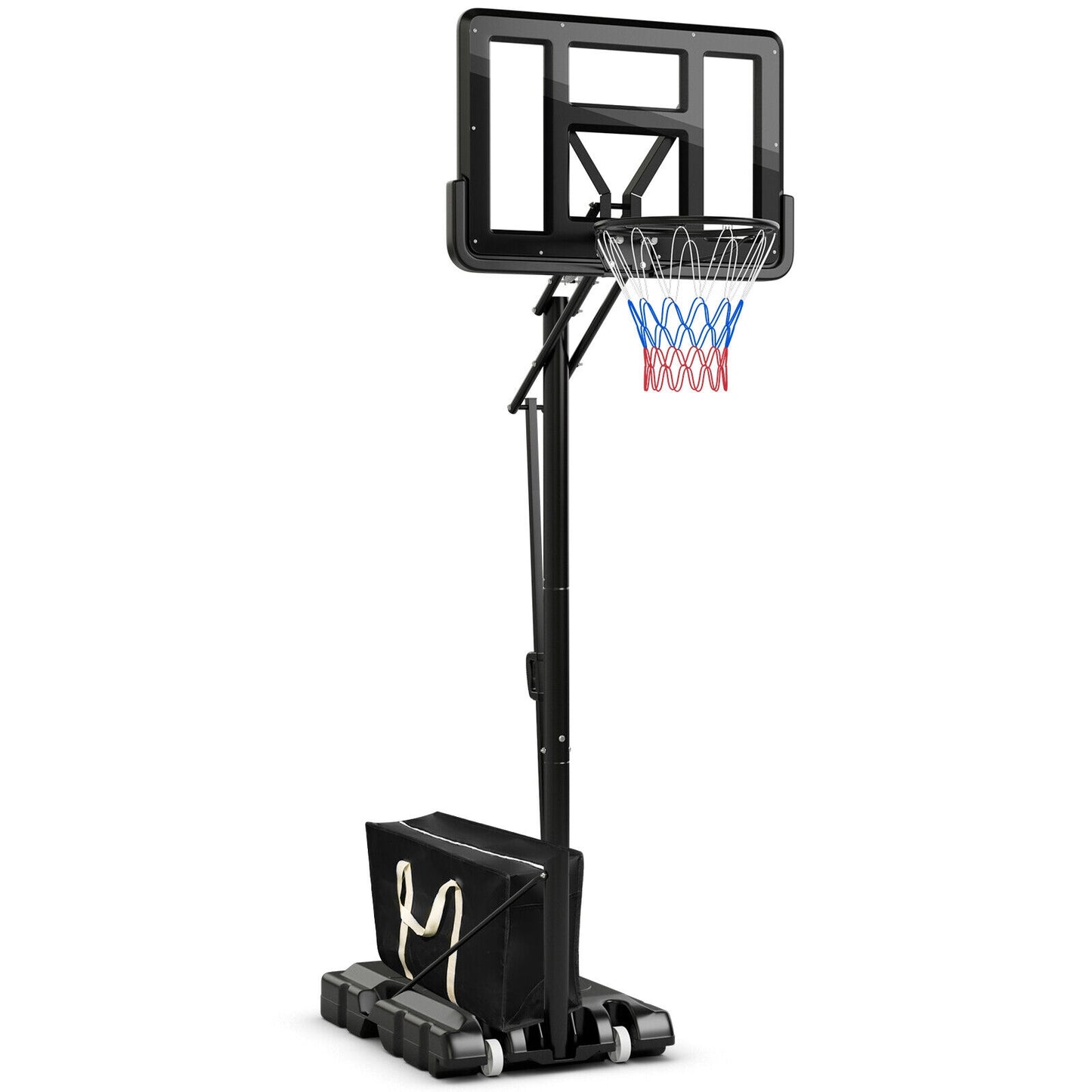 Portable Basketball Hoop with 4.6 to 10 Feet 10-Level Height Adjustable, 1 Box, unassembled