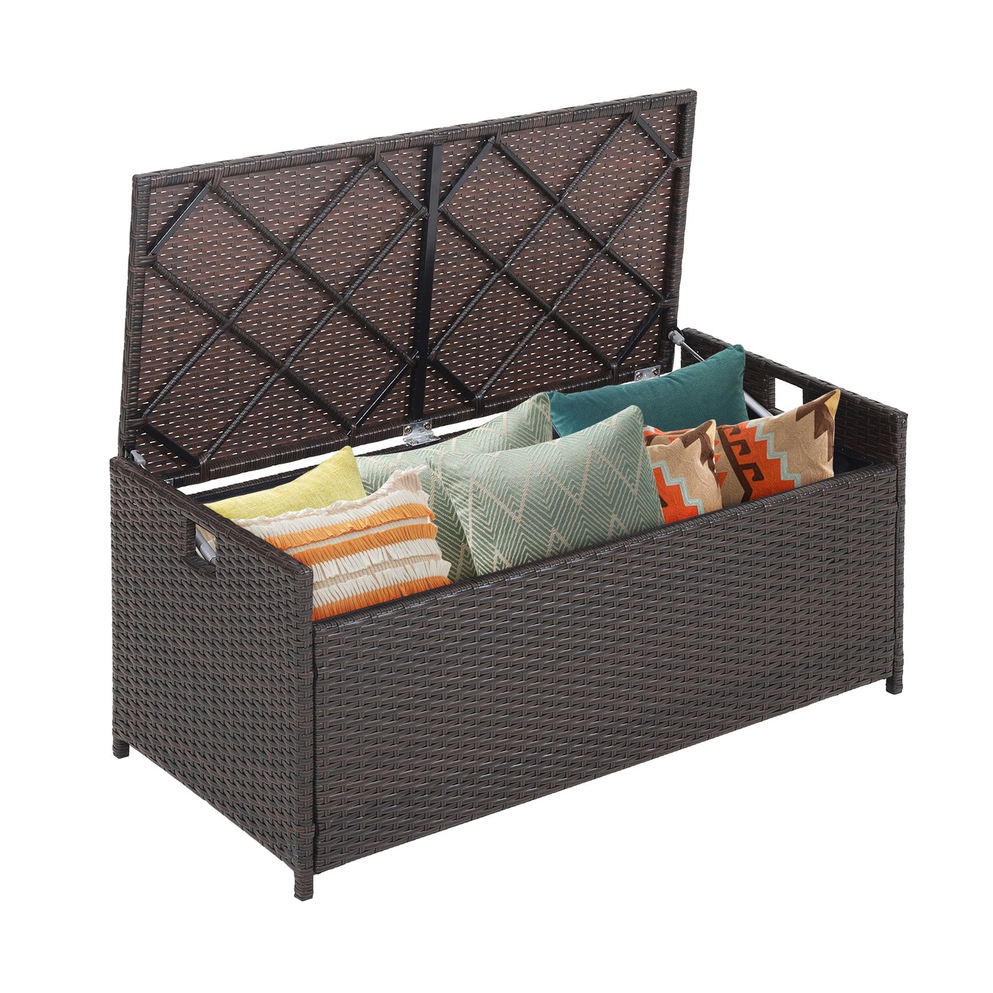 34 Gallon Patio Storage Bench with Seat Cushion and Zippered Liner (Fully Assembled)