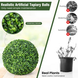 2 Pieces 19 Inch Artificial Topiary Balls Faux Boxwood Ball Plants