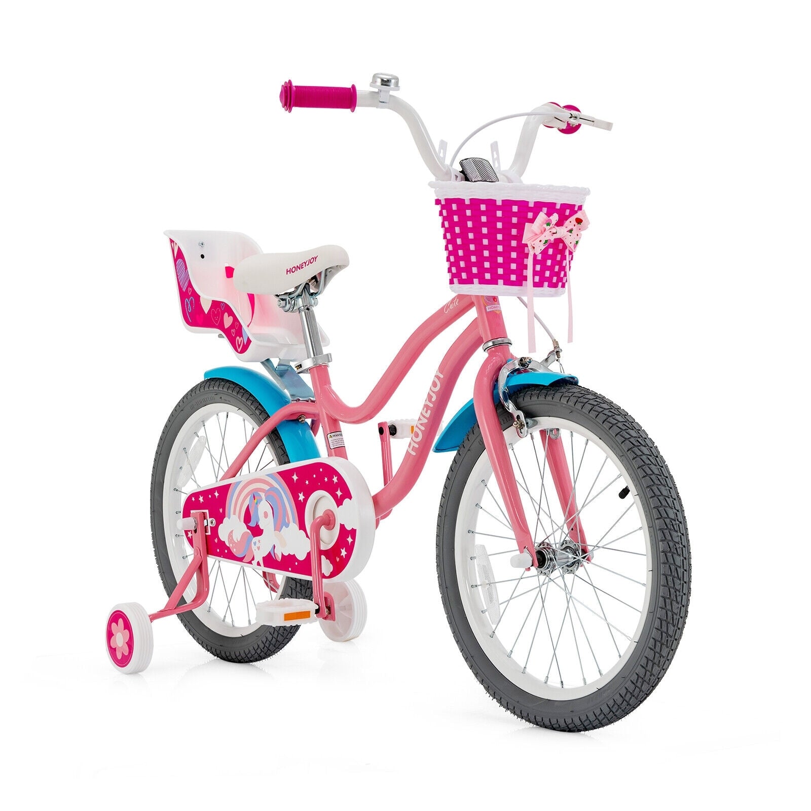 18``Kids Bicycle with Training Wheels and Basket for Boys and
