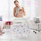 Folding Baby Changing Table with Bathtub and 4 Universal Wheels-White