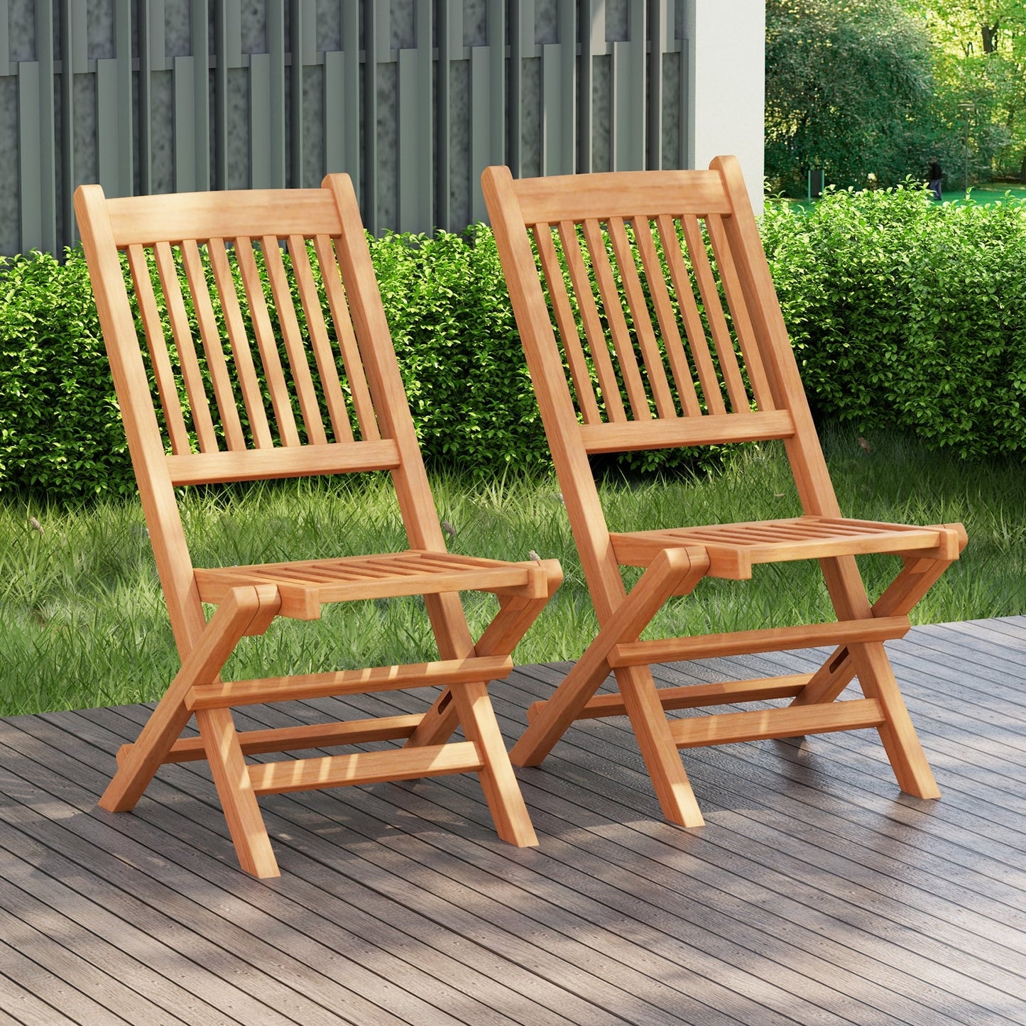 3 Piece Teak Bistro Set,  with 31.5 Inch Folding Patio Teak Wood, Fully Assembled
