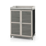 **SPECIAL** Storage Table with 2 Storage Shelves -Gray (Scratch and Dent)