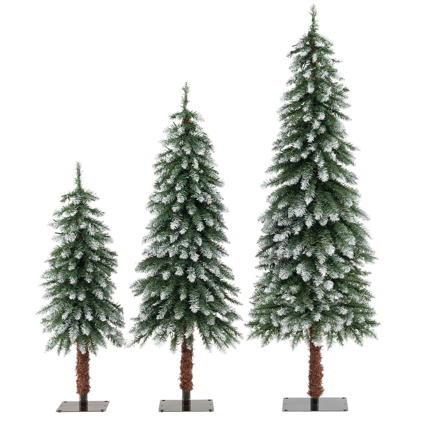 3 Piece Set, Pre-Lit Christmas Tree - Snowy and Slim, 1 box, final sale