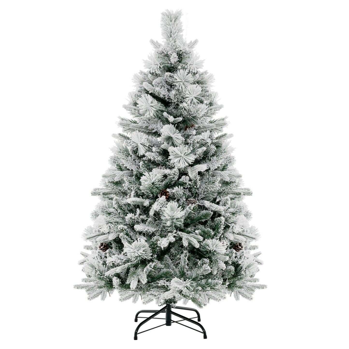 4.5/6/7 Feet Artificial Xmas Tree with Pine Needles and LED Lights-4.5 ft