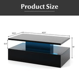 2-tier High Glossy Table-Black (Scratch and Dent, Missing LED)