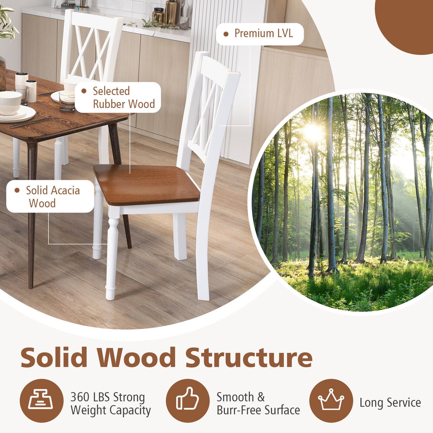 5 Piece farmhouse dining set  Fully Assembled,