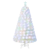 5 Feet Pre-Lit Fiber Optic White Snow-Flocked Artificial Christmas Tree-5 ft