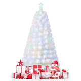 5 Feet Pre-Lit Fiber Optic White Snow-Flocked Artificial Christmas Tree-5 ft