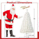 5 Feet Pre-Lit Fiber Optic White Snow-Flocked Artificial Christmas Tree-5 ft