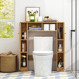 Over The Toilet Storage Cabinet with 2 Open Compartments and 4 Adjustable Shelves-Natural, ASSEMBLED (Copy)