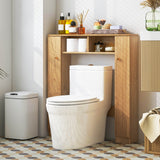 Over The Toilet Storage Cabinet with 2 Open Compartments and 4 Adjustable Shelves-Natural, ASSEMBLED (Copy)