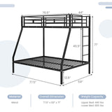 Twin over Full bunk bed,  No Box Spring Needed-Black, 1 box, unassembled special