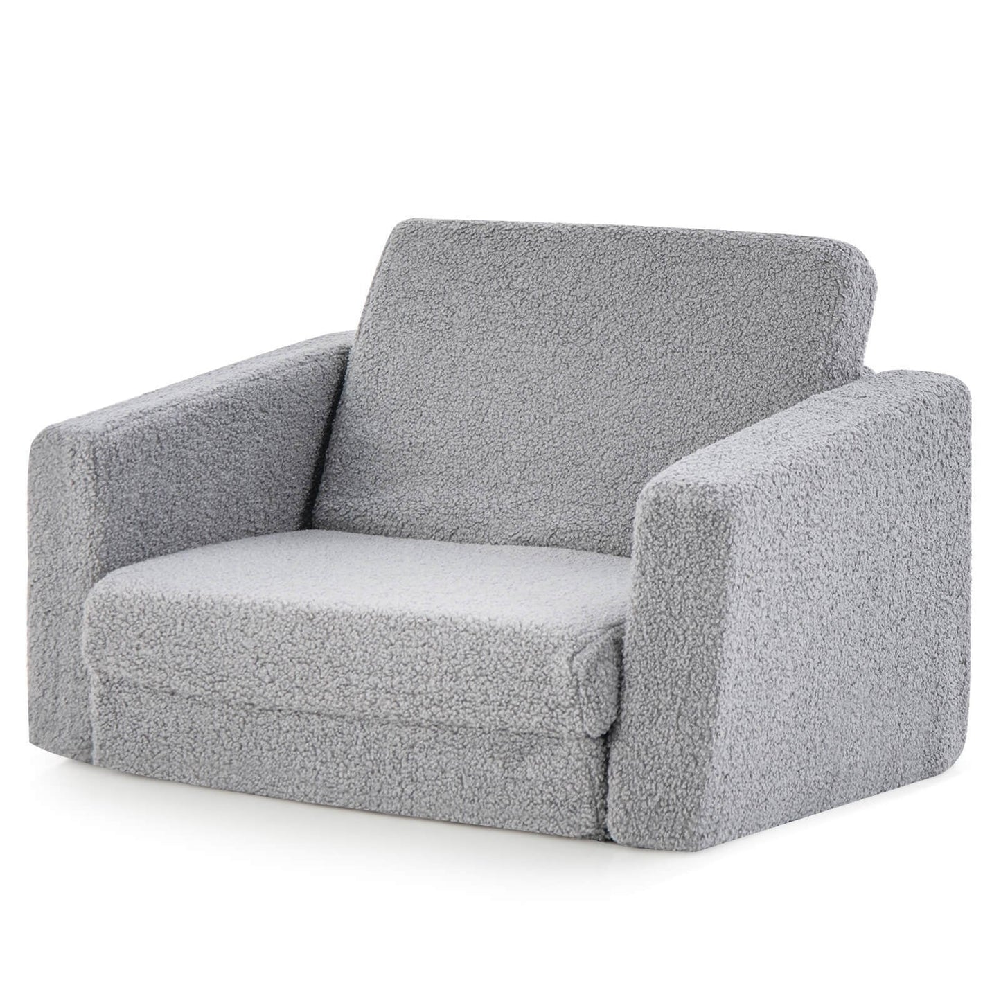 2-in-1 Toddler Fold out Couch, Grey