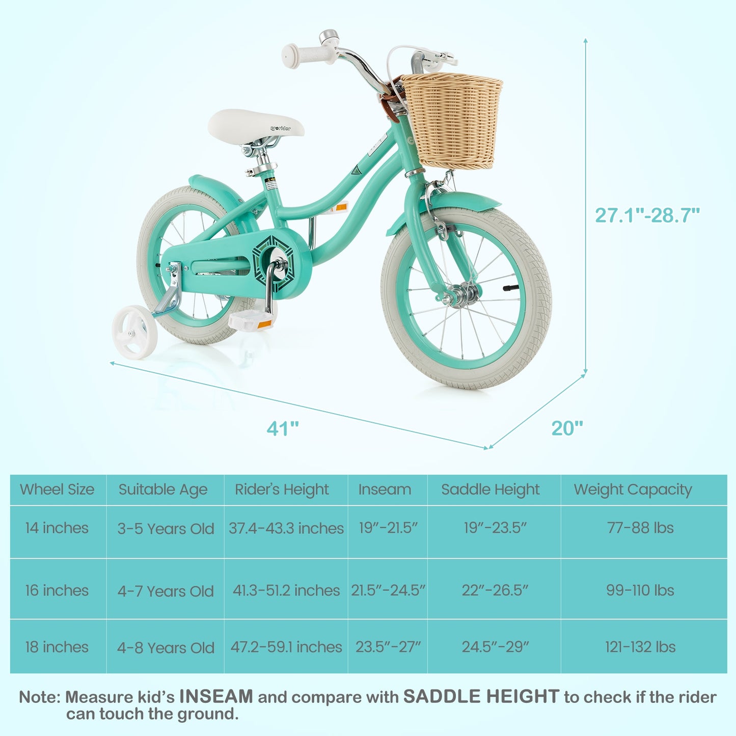 14-Inch Kids Bike with Training Wheels, Special, missing basket, slight marks from shipping, new