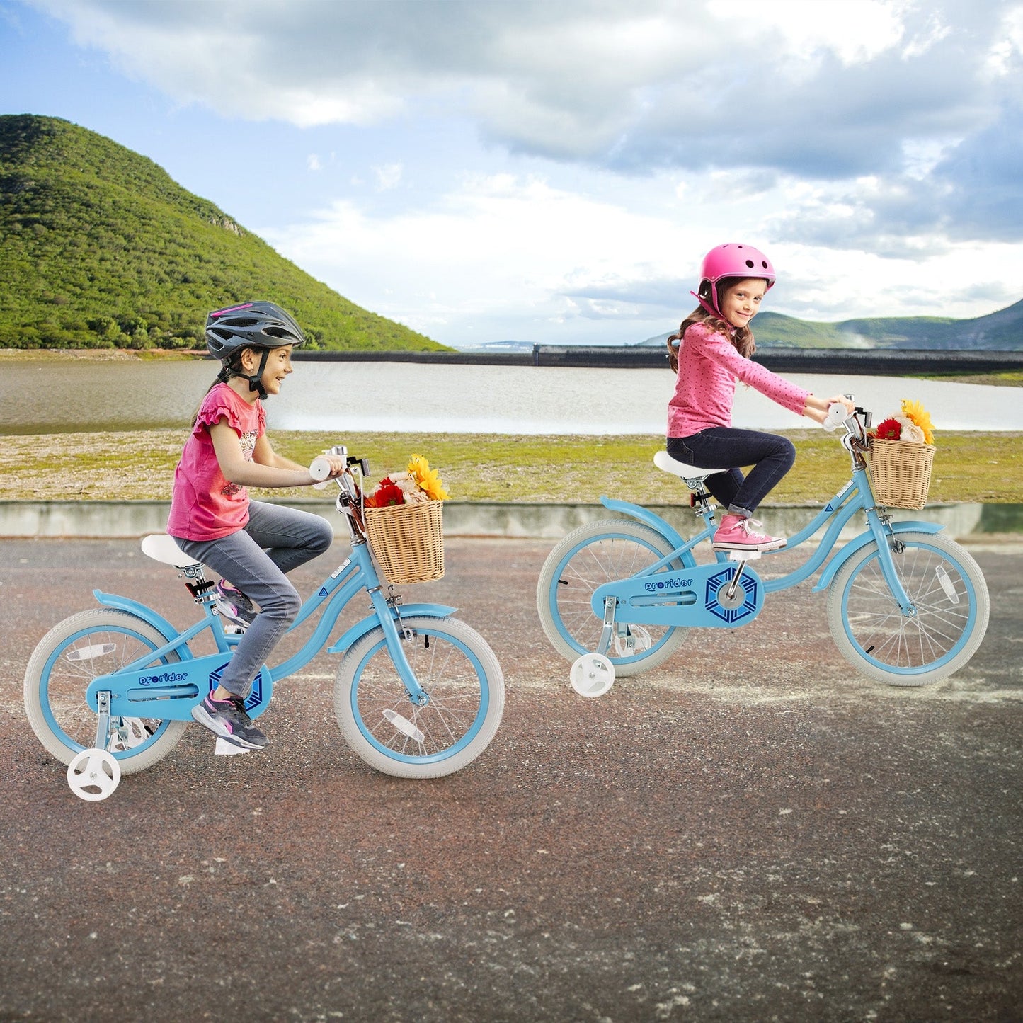 16-Inch Kids Bike with Training Wheels and Adjustable Handlebar Seat-Blue (Copy)