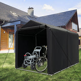 7 x 5.2FT Storage Shelter Outdoor Bike Tent with Waterproof Cover-Gray (Unassembled)