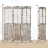 3 panels - 6 Feet Folding Privacy Screen-Coffee